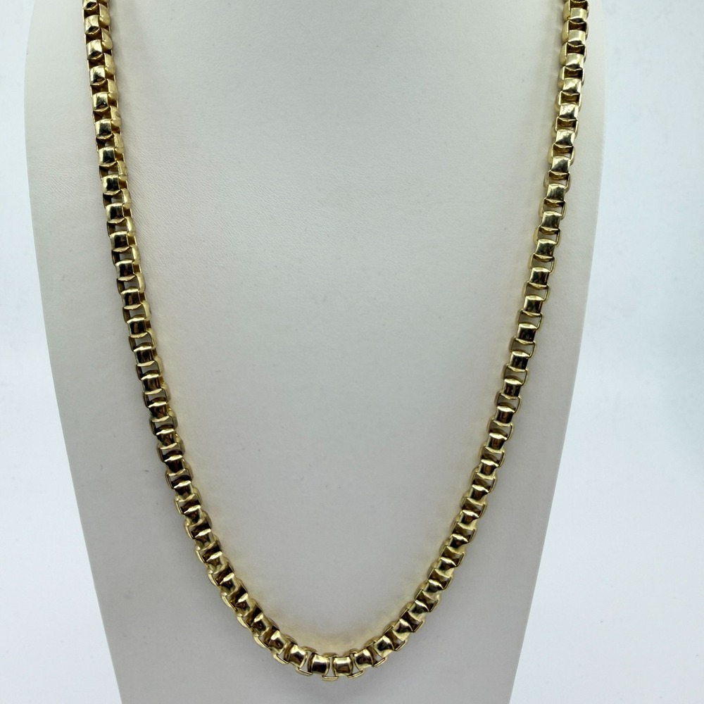 Vintage Gold Tone Thick Box Chain Necklace Chunky Bold Hip Hop Punk Unisex Retro